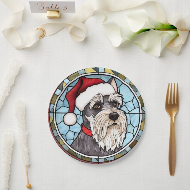 Prato De Papel Miniatura Schnauzer - Natal De Vidro (Casamento)