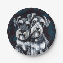 Prato De Papel Miniatura Schnauzer Pals