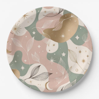 Prato De Papel Minimal Pastel Mystic Design Paper Plate
