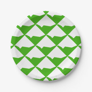 Prato De Papel Minimalismo branco verde