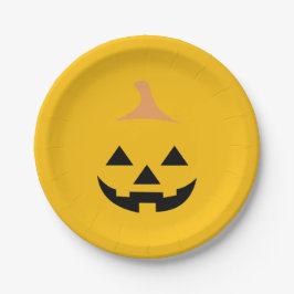Prato De Papel Minimalist Scary Pumpkin