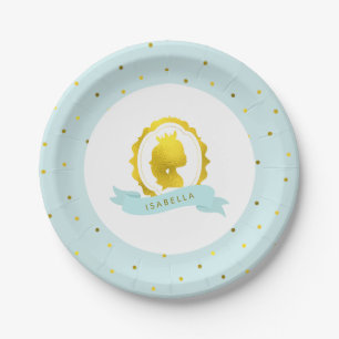 Prato De Papel Mint Princess Cameo Birthday