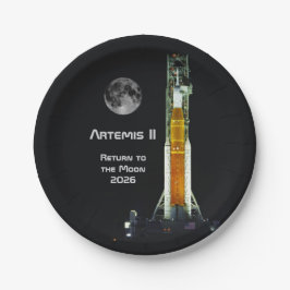 Prato De Papel Missão Artemis II na Lua