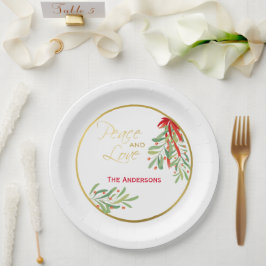 Prato De Papel Mistura de Aquarela e Dourado | Feriado Personaliz