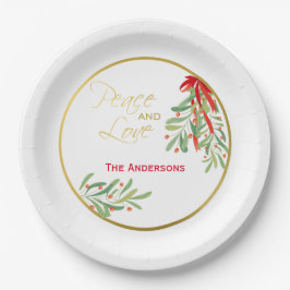 Prato De Papel Mistura de Aquarela e Dourado | Feriado Personaliz