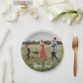 Prato De Papel Modelo de Foto Personalizada e Texto Personalizado