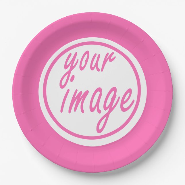 Prato De Papel Modelo de Fotografia de Imagem Personalizável Redo (Frente)