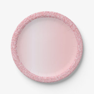 Prato De Papel Modelo de Tendência do Vazio Glitter do Rosegold P