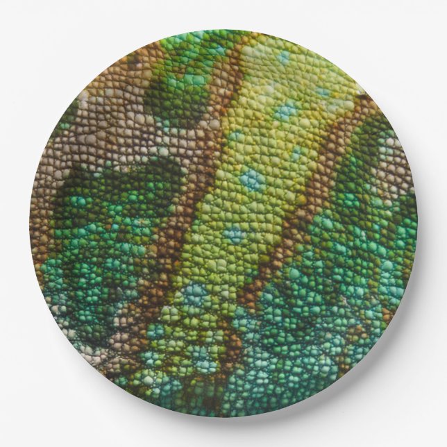 Prato De Papel Modelo de textura da pele de Chameleon (Frente)