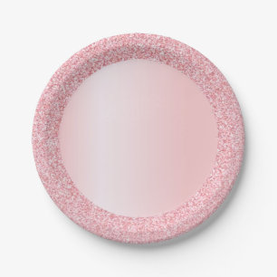 Prato De Papel Modelo Elegante Vazio Brilho Dourado Rosa Tendênci