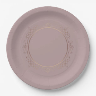 Prato De Papel Modelo personalizado em rosa dourado em branco Adi