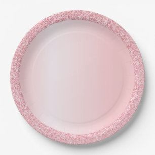 Prato De Papel Modelo Tendência Brilhante Dourado Rosa Bege