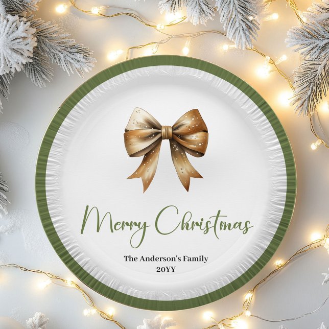 Prato De Papel Modern Earthy Christmas Tree Family Party Bundle (Modern Earthy Christmas Tree Family Party Bundle)