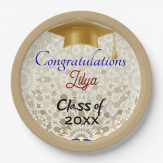 Prato De Papel Modern Graduation Congratulations Moroccan Zellige