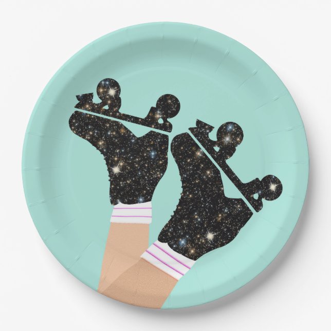 Prato De Papel Modern Universe Roller Skates Roller Derby Mint (Frente)