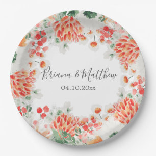 Prato De Papel Modern Watercolor Wildflower Trendy Floral