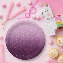 Prato De Papel Moderno cor-de-rosa - padrão brilhante ombre