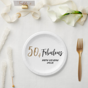 Prato De Papel Moderno Minimalista 50 e Fabuloso 50º Aniversário
