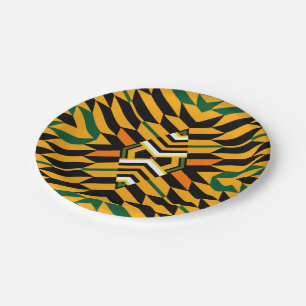Prato de Papel Moderno Padrão Kente