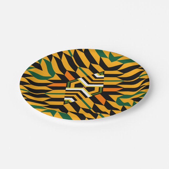 Prato de Papel Moderno Padrão Kente (Inclinado)