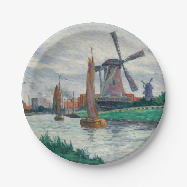 Prato De Papel Moinhos de vento na Holanda (Países Baixos) (Frente)