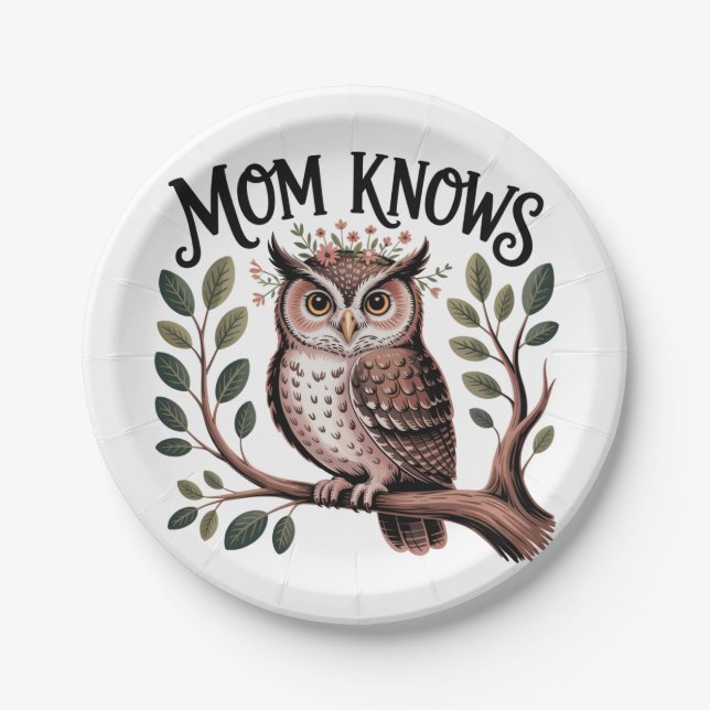 Prato De Papel Mom Knows﻿ (Frente)