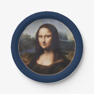 Prato De Papel Mona Lisa & Leonardo da Vinci/vintage Itália Pape