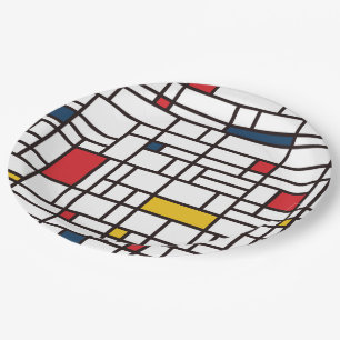 Prato De Papel Mondrian de Stijl