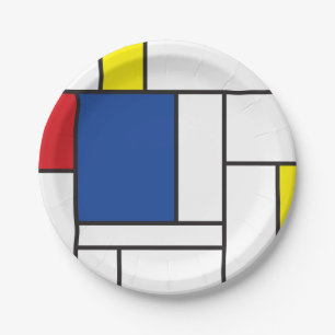 Prato De Papel Mondrian Minimalist Geométrico De Stijl Modern Art