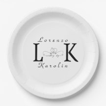 Monograma de Casamento Branco Simples e Elegante M