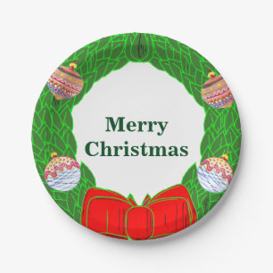 Prato De Papel Monograma de papel de coroa natalícia Placas de 7"