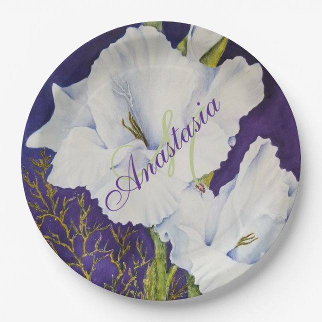 PRATO DE PAPEL MONOGRAMA DE PARTIDOS ELEGANTE E SOFISTICADA (Frente)