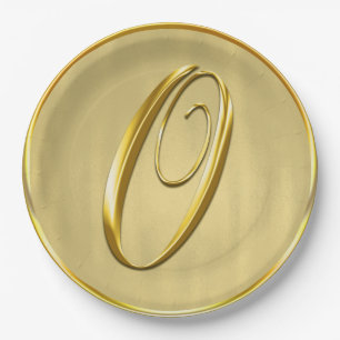Prato De Papel Monograma Dourado O Casamentos de Monogramas Perso