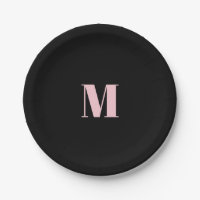 Monograma Mínimo - Letra Inital Cor-de-Rosa Preta
