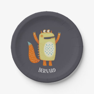 Prato De Papel Monster Bernard Nome Personalizado