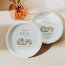 Prato De Papel Monster Caminhões Livro Azul Verde Placas de Anive