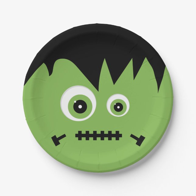 Prato De Papel Monster Mash | Frankenstein Halloween (Frente)