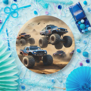 Prato De Papel Monster Trucks Mayhem,
