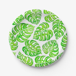 Prato De Papel Monstera deixa aquarela