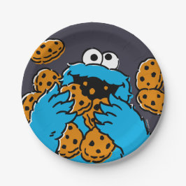 Prato De Papel Monstro Come Cookie Comendo Todos os Cookies