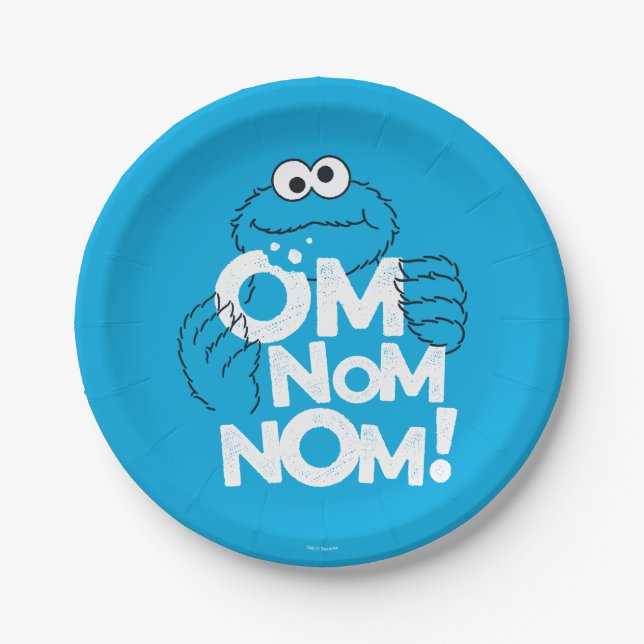 Prato De Papel Monstro de cookies | Om Nom Nom! (Frente)
