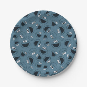 Prato De Papel Monstro de cookies   Padrão Fome De Mim
