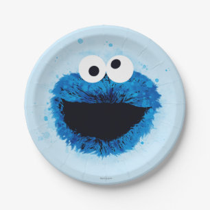 Prato De Papel Monstro de cookies   Tendência da Aquarela