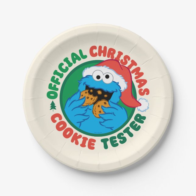 Prato De Papel Monstro de cookies | Testador Oficial de Biscoito  (Frente)