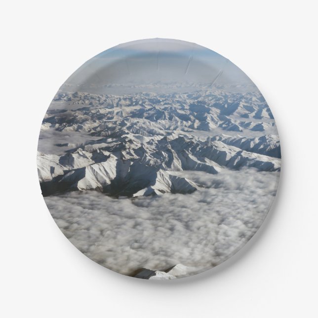 Prato De Papel Montanhas Himalaya sob nuvens - Tibete (Frente)