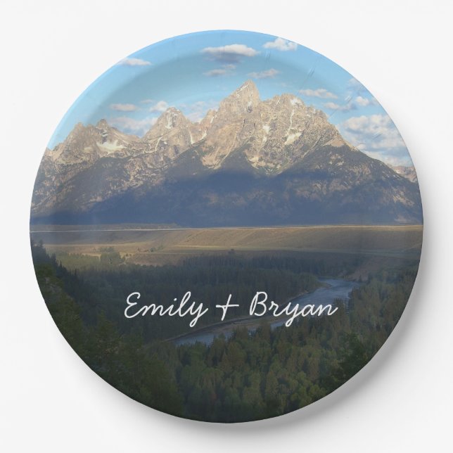 Prato De Papel Montanhas Jackson Hole (Grande Parque Nacional de  (Frente)