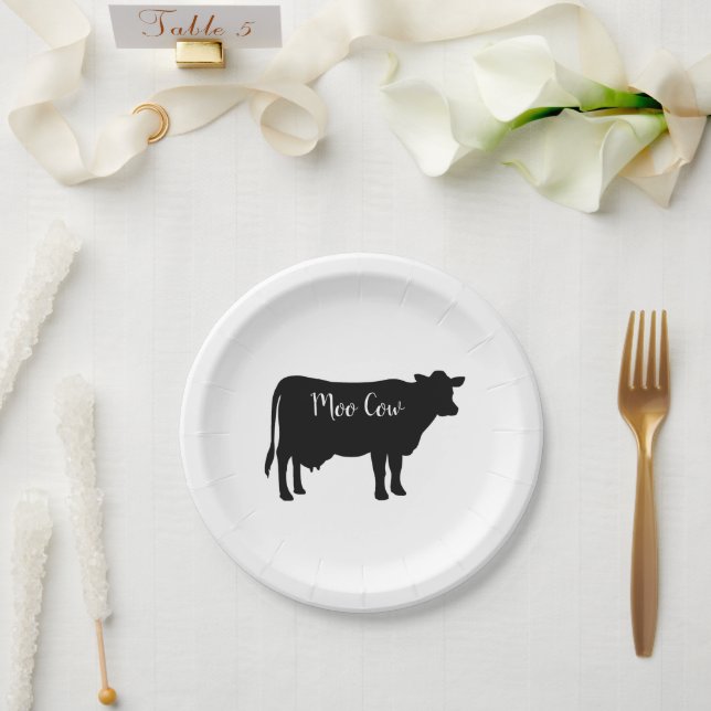Prato De Papel Moo Cow Barnyard - Papel para o Partido Napkins (Casamento)