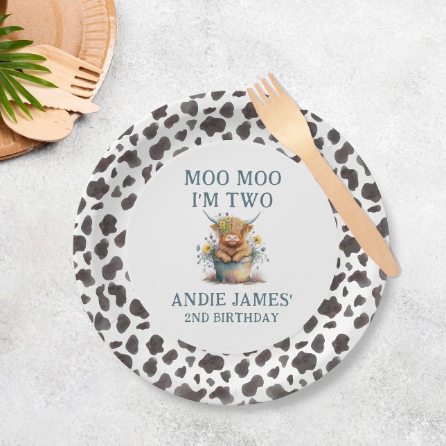 Prato De Papel Moo, sou dois segundos aniversários de Impressão d (Criador carregado)