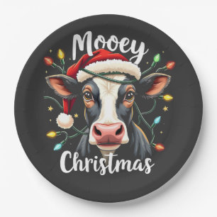 Prato De Papel Mooey Natal Engraçado Xmas Covinhos