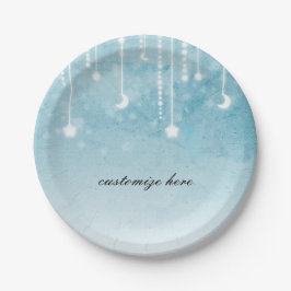 Prato De Papel Moon & Stars Celestial Partido do Chá de fraldas